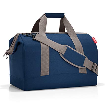 reisenthel Allrounder L Large Weekender Bag, Versatile 6-Pocket Padded Duffel, Dark Blue