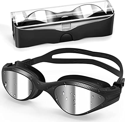 Swimming Goggles, Swimming Goggles for Men Women Adults, UV Protection Anti Fog Swim Goggles with Storage Case,No Leaking, Clear Vision,Adjustable Silicone Strap, Soft Nose Bridge for All Swimmers