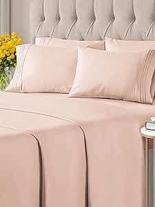 Cal King 6 Piece Sheet Set - Breathable & Cooling Bed Sheets - Hotel Luxury Bed Sheets for Women, Men, Kids & Teens - Deep Pockets - Easy Fit - Soft & Wrinkle Free - Cal King Lavender Pink Sheets