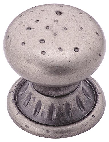 Amerock BP4485-WN Ambrosia Euro Stone Circle 1-1/4-Inch Diameter Knob, Weathered Nickel