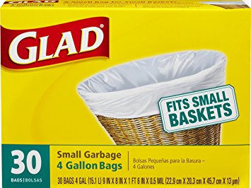 Glad Small Trash Bags, 4 Gallon, 30 ct