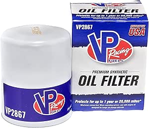 VP Racing 20,000 Mile Premium Full Synthetic Oil Filter, VP2867, for Acura, Honda, Infiniti, Nissan, Mitsubishi and Mazda