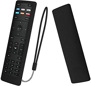 SIKAI Remote Case Compatible with Vizio XRT136 Smart TV Remote Skin-Friendly Shockproof Silicone Cover for Vizio XRT136 Remote Washable Anti-Lost with Remote Loop (Black)