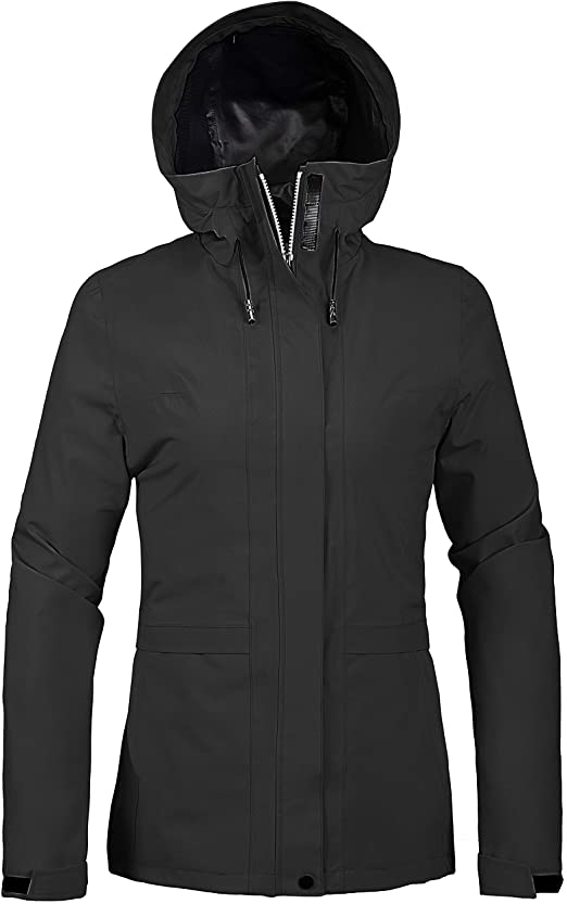 Wantdo Women's Waterproof Rain Jacket Packable Hooded Trench Spring Coat