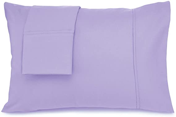 Nestl Bedding Pillowcases for Kids - Lavender Double Brushed Microfiber Toddler Pillow Cover - Machine Washable - Toddler Pillowcase 14 x 19 - 1800 Series Premium Pillow Case Set of 2