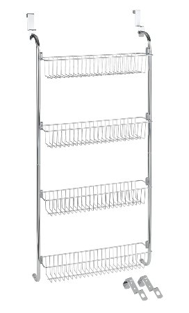 Wenko 4340033100 Chrome Door Shelf with 4 Storage Baskets, 49.5 x 109 x 14 cm