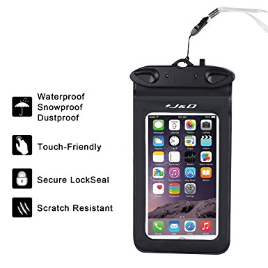 J&D Universal Waterproof Case, Snowproof Dirtproof Case for iPhone 6S/6S Plus/6/6 Plus, Galaxy S7 S6 Note 5 HTC Nexus LG Sony Lumia BlackBerry Moto Credit Card Money Dry Bag up to 6-Inch Diagonal