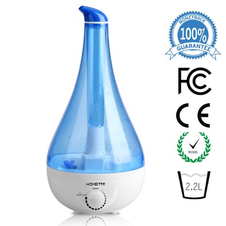 HOMETEK Ultrasonic Humidifier with 22 Liter Water Tank 360 Degree Rotatable Nozzle Swan Shape Blue