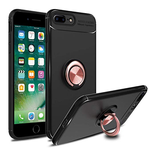 SORAKA iPhone 7 plus case ，iPhone 8 plus case ，360 Degree Rotating Finger Ring Holder TPU case, Slim shockproof Magnet Car Holder Case cover for iPhone 7 plus/iPhone 8 plus