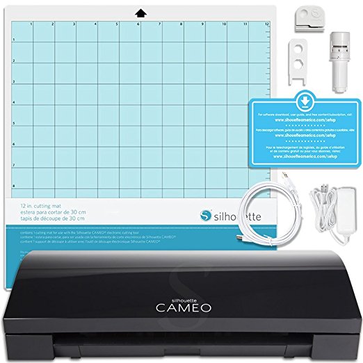 Silhouette Black Cameo 3 Limited Edition with Bluetooth, Auto Adjusting Cutting Blades, Vinyl Trimmer, 12x12 Mat, 110v-220v Power Cord, Warranty