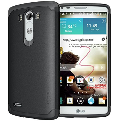 TUDIA Ultra Slim LITE TPU Bumper Protective Case for LG G3 (2014) (Black)