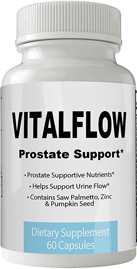 Vitalflow Prostate Advanced Pills Support Supplement XL with Saw Palmetto, Zinc and Pumpkin Seed for Men, 30 Day Supply, 60 Capsules