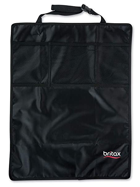 Britax Kick Mat Seat Protectors, 2-Pack | Water-Resistant   Machine Washable   Pocket Storage Organizer , Black