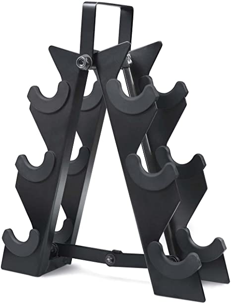 WF Athletic Supply Heavy Duty A-Frame Dumbbell Storage Rack, Steel Dumbbell Holder, Dumbbell Stand & Weight Racks for Home Gym Dumbbell Storage, RACK ONLY, Sizes Option Available