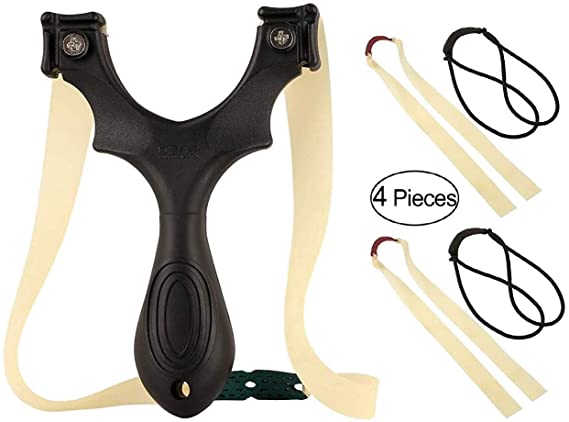 Professional Outdoor Hunting Slingshot Kit Military-Grade Nylon Composite Handle with 2 Flat Band   2 Rubber Tube