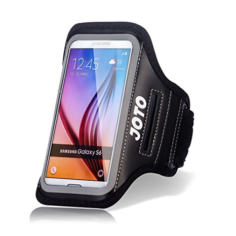 Samsung Galaxy S6 / S6 Edge Armband, JOTO Sport Armband Case for Samsung Galaxy S6 / S6 Edge, with Key Holder, Credit Card / Money Holder, Sweat Proof, best for Gym, Sports Fitness, Running , Exercise , Workout [ Galaxy S6 / S6 Edge Sport Armband ] (Black)