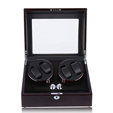 Excelvan Luxury Auto Watch Winder 4 6 Leather Storage Display Watch Winder Case Automatic Rotation Winders