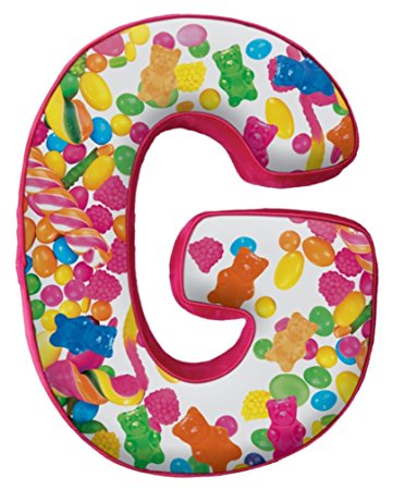 iscream Microbead Fleece-Backed Letter G Initial Pillow
