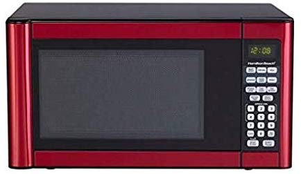 Hamilton Beach 1.1 cu ft Microwave, Features 10 power levels and several one-touch cooking (Red)