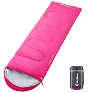 KingCamp Envelope Sleeping Bag 3 Season Spliced Adult Portable Lightweight and Comfort With Compression Sack Camping Backpack Temp Rating 26F/-3C