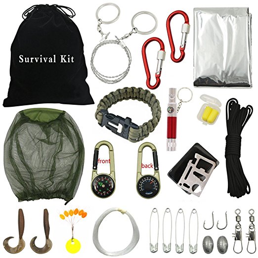 Sportsun Outdoor Multi-purpose Emergency Survival Kits Survival Pod- 18 Accessories