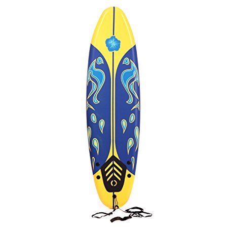 JAXPETY 6' Surfboard Surf Foamie Boards Surfing Beach Ocean Body Boarding Yellow