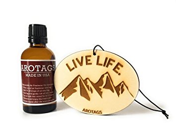 Arotags Wooden Car Diffuser Air Freshener with Vanilla Lavender Fragrance Oil. Lasts 365+ Days. 100% Made in U.S.A.