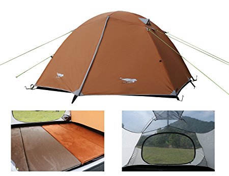 Luxe Tempo Lightweight 4 Person Tent Freestanding for Backpacking Family Camping 7.7 lbs with Ridge Pole Gear Loft Rip-Stop Fabric Aluminum Poles
