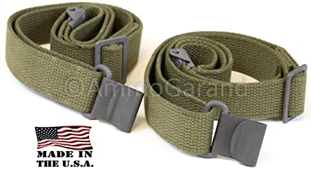 AmmoGarand 2 Pack M1 Garand Web Slings OD Cotton Made in USA