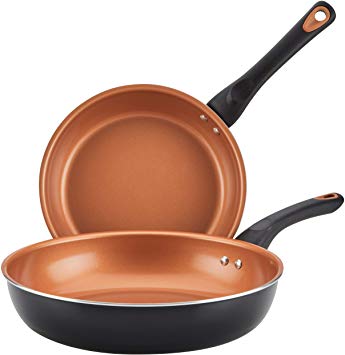 Farberware 10653 Glide Nonstick Frying Pan Set / Fry Pan Set / Skillet Set - 9.25 Inch and 11.25 Inch , Black