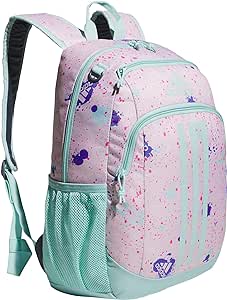 adidas Creator 2 Backpack, Splatter Sandy Pink/Semi Flash Aqua Blue, One Size