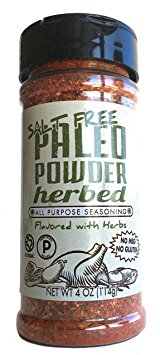 Paleo Powder All Purpose Salt Free Herb Seasoning. The Original Paleo Salt-Free Seasoning Great for all Paleo Diets! Certified Ketogenic Food, Paleo Whole 30, AIP Food, Gluten Free Seasoning.