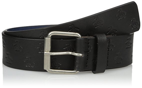 Original Penguin Men's All Over Embossed Leather Belt