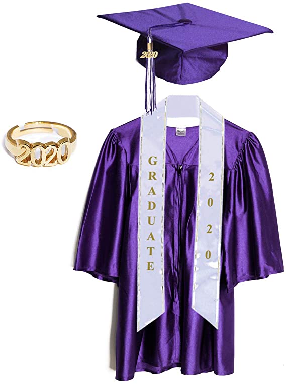 Child Graduation Cap, Gown, Tassel, Sash, Ring and Certificate