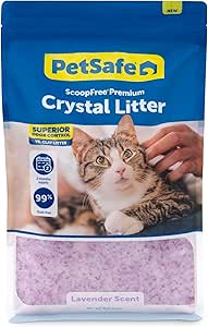 ScoopFree Premium Lavender Scent Crystal Litter, Superior Odor Control, Absorbs 5X Faster, Low Tracking for Less Mess, Lasts up to 2 Months, Lightly Scented (8 lb Bag)