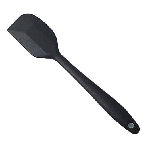 SPHTOEO 2PCS Black Heat Resistant Soft Flexible Silicone Spatulas With Right Round Angled Head