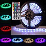 Lycheers 164ft 5M Waterproof Flexible strip 300 LEDs Color Changing RGB SMD5050 LED Light Strip Kit RGB 5M  44Key Remote12V 5A Power Supply