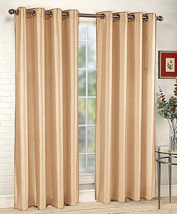 Stylemaster Tribeca 56 by 84-Inch Faux Silk Grommet Panel, Sand