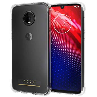 [2-Pack] Moto Z4 Case, SPARIN Motorola Z4 Case Soft Nature TPU with Camera Protection/ Scratch Resistant/Shock Absorption/Anti Watermark for Motorola Moto Z4 , Crystal Clear, 6.4 inch