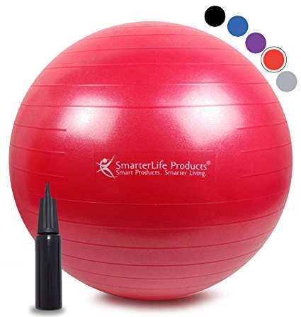 SALE! - Exercise Ball for Yoga, Pilates, Therapy, Balance, Stability, Posture Support, Desk Chair and Birthing | Anti Burst, Non Slip Design | Workout Guide   eBook | Multiple Sizes