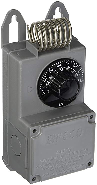 Peco TF115-001 NEMA 4X Line Voltage Thermostat, Gray
