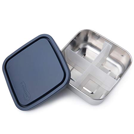 U Konserve - Divided To-Go, Stainless Steel with Removable Dividers, Multiple Containers in One, Ideal for Lunches, Picnics and Travel, Dishwasher Safe (Medium, Ocean)