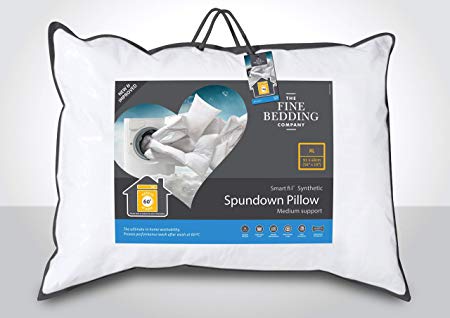 The Fine Bedding Company Spundown Pillow - Washable Non Allergenic Medium Support Pillow with Clever Sleep Technology (Medium Support, XL Kingsize (91 x 48 cm))