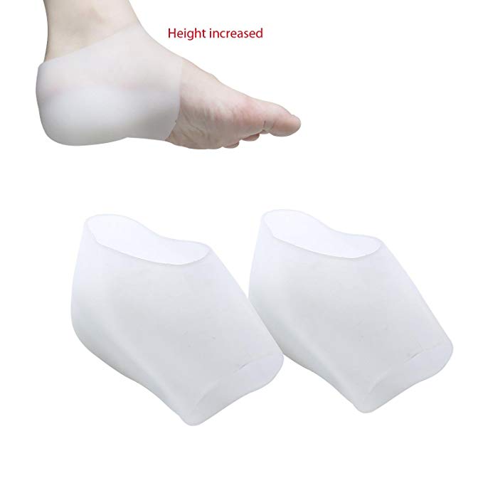 Height increase insole silicon, AOLVO Relieve Foot Cracked Pain Skin Care Protector Socks, Increase Insole with Height 2.5cm, Heel Spur Pads for Men and Women (2 Pieces)