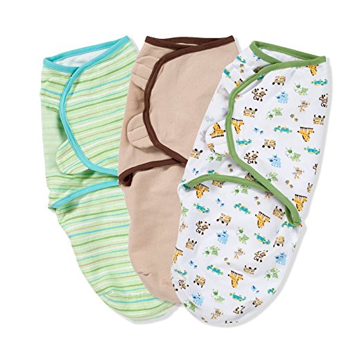 Summer Infant 73984 SwaddleMe Neutral (Mom & Baby, Sage Stripe & Cappucino)  (Pack of 3)