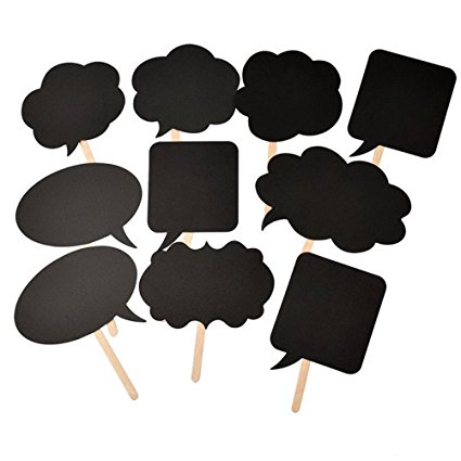 SDBING Set of 10pcs Wedding or Engagement Photo Booth Signs Photobooth Props Speech Bubbles on a Stick Bridal Shower Party Decoration