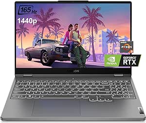 Lenovo Legion 5 Gaming Laptop, 15.6" WQHD 165Hz Display, 8-Core AMD Ryzen 7 7735HS, NVIDIA Geforce RTX 4060, 32GB DDR5 RAM, 1TB NVMe SSD, Backlit Keyboard, WiFi 6, HDMI, Win 11, w/CUE Accessories