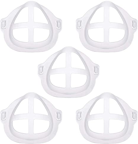 3D Bracket for Face Cover Inner Support Frame, Lipstick Protection Clear Comfortable Reusable Washable Holder (5 Pack)