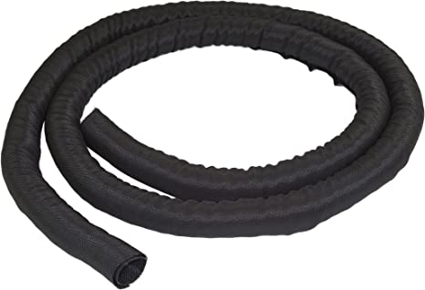 StarTech.com 6.5' (2m) Cable Management Sleeve - Flexible Coiled Cable Wrap - 1.0-1.5" dia. Expandable Sleeve - Polyester Cord Manager/Protector/Concealer - Black Trimmable Cable Organizer (WKSTNCM)