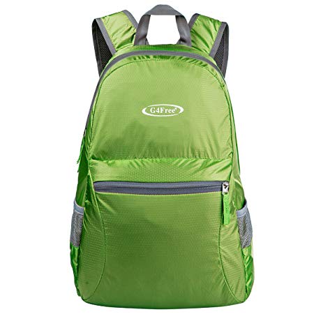 G4Free 25L Foldable Ultra Lightweight Tear & Water Resistant Handy Packable Backpack for Outdoor Walking, Camping, Traveling, Cycling, Holiday or Multipurpose Daypacks (C-Green)